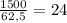 \frac{1500}{62,5} = 24