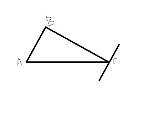 Начертите треугольник авс и проведите через вершину с прямую, параллельную противоположной стороне