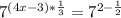 7^{(4x-3)* \frac{1}{3} } = 7^{2- \frac{1}{2} }