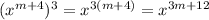 (x^{m+4})^3=x^{3(m+4)}=x^{3m+12}