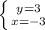 \left \{ {{y=3} \atop {x=-3}} \right.