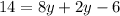 14=8y+2y-6