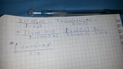 Сократите дробь 2x^2+5x+2 дробь 8-2x^2