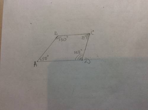 Постройте четырехугольньк abcd,если a=50°, b=130°,c=72°,d=108°. , у меня завтра контрольная!