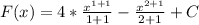 F(x)=4* \frac{ x^{1+1} }{1+1} - \frac{ x^{2+1} }{2+1} +C