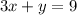 3x+y = 9