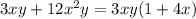 3xy+12x^2y=3xy(1+4x)