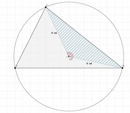 Около треугольника abc описана окружность с центром в точке о, оа=6 см, угол aob=120 градусов. найди