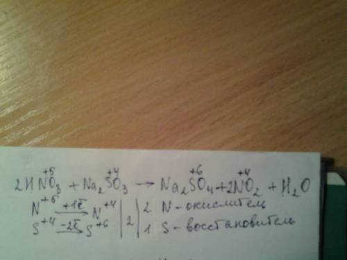 Используя метод электронного , составьте уравнение реакции hno3 + na2so3 → na2so4 + no2 + h2o опреде