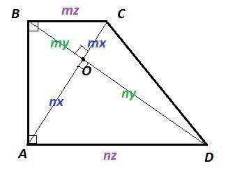 Впрямоугольной трапеции abcd с основаниями bc и ac и высотой ab диагонали ac и bd перпендикулярны др