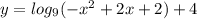 y=log_9(-x^2+2x+2)+4