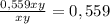 \frac{0,559xy}{xy} = 0,559