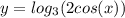 y=log_3(2cos(x))