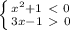 \left \{ {{ x^{2} +1\ \textless \ 0} \atop {3x-1\ \textgreater \ 0}} \right.