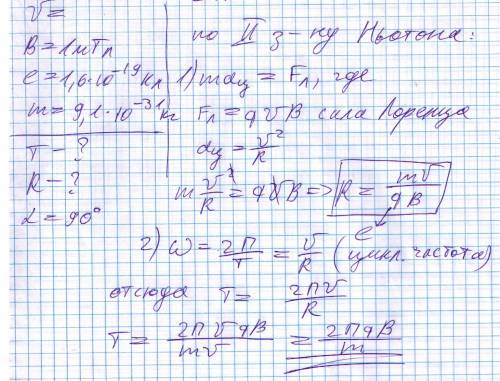 Электрон влетает в магнитное поле, направление которого перпендикулярно к направлению его движения.