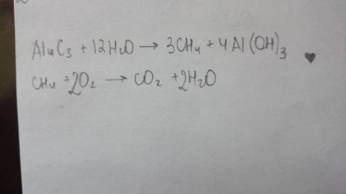 Выполнить превращение al4c3--ch4--co2