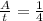 \frac{A}{t}= \frac{1}{4}