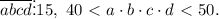 \overline{abcd}\vdots15, \ 40\ \textless \ a\cdot b\cdot c\cdot d\ \textless \ 50.