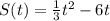 S(t)= \frac{1}{3} t^{2} -6t