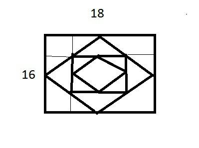 Впрямоугольник со сторонами 16см и 18см вписывается ромб, вершины которого являются серединами сторо