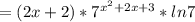 =(2x+2)* 7^{ x^{2} +2x+3} *ln7