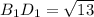 B_1D_1 = \sqrt{13}