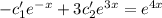 -c'_1e^{-x}+3c'_2e^{3x}=e^{4x}