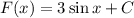 F(x)=3\sin x+C