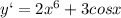 y`=2x^6+3cosx