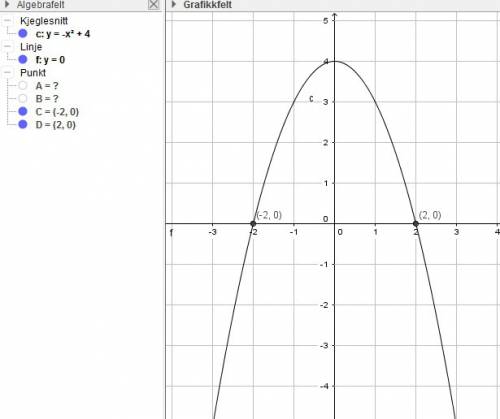 Определить площадь фигуры ограниченной линиями: y=-x^2+4, y=0