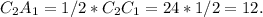 C_2A_1=1/2 *C_2C_1=24*1/2=12.