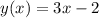 y(x)=3x-2