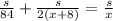 \frac{s}{84} + \frac{s}{2(x+8)} = \frac{s}{x}