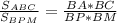 \frac{S_{ABC}}{S_{BPM}} = \frac{BA*BC}{BP*BM}