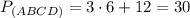 P_{(ABCD)}=3\cdot6+12=30