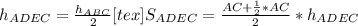 h_{ADEC}= \frac{ h_{ABC} }{2} [tex] S_{ADEC} = \frac{AC+ \frac{1}{2}*AC }{2} * h_{ADEC}