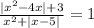 \frac{|x^2-4x|+3}{x^2+|x-5|} =1