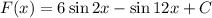 F(x)=6\sin2x-\sin12x+C