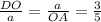 \frac{DO}{a}= \frac{a}{OA}= \frac{3}{5}