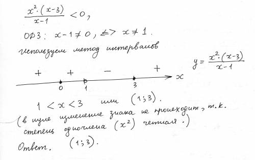 Со всеми подробностями x^2(x-3)/x-1 < 0