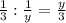 \frac{1}{3}: \frac{1}{y} = \frac{y}{3}