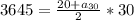 3645= \frac{ 20+a_{30} }{2} *30