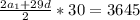 \frac{2a_1+29d}{2} *30=3645