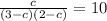 \frac{c}{(3-c)(2-c)} =10