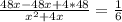 \frac{48x- 48x+ 4*48}{ x^{2} +4x} = \frac{1}{6}