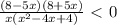 \frac{(8-5x)(8+5x)}{x(x^2-4 x +4)} \ \textless \ 0