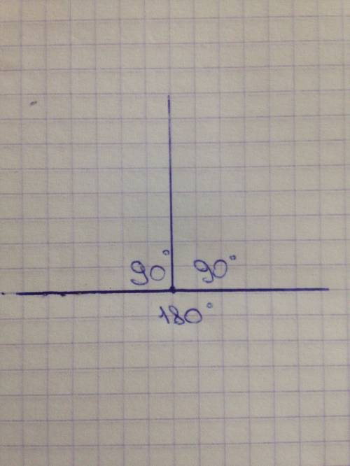 Фотографией начертите развернутый угол и проведите биссектрису.