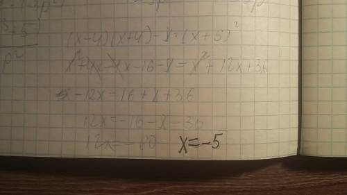 Решите уравнение (х-4)(х+4)-8=(х+6)^2