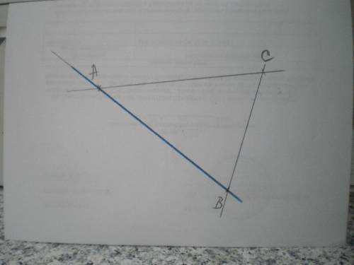 Прямая ab пересекает прямую ac в точке a, прямую bc - в точке b. принадлежит ли точка c прямой ab? з