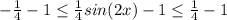 -\frac{1}{4}-1 \leq \frac{1}{4} sin(2x) -1\leq \frac{1}{4}-1